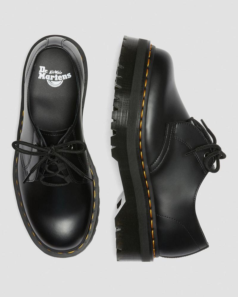 Dr Martens Jarrick Lo Smooth Læder Platform Sko Herre Sort | DK 626AHK